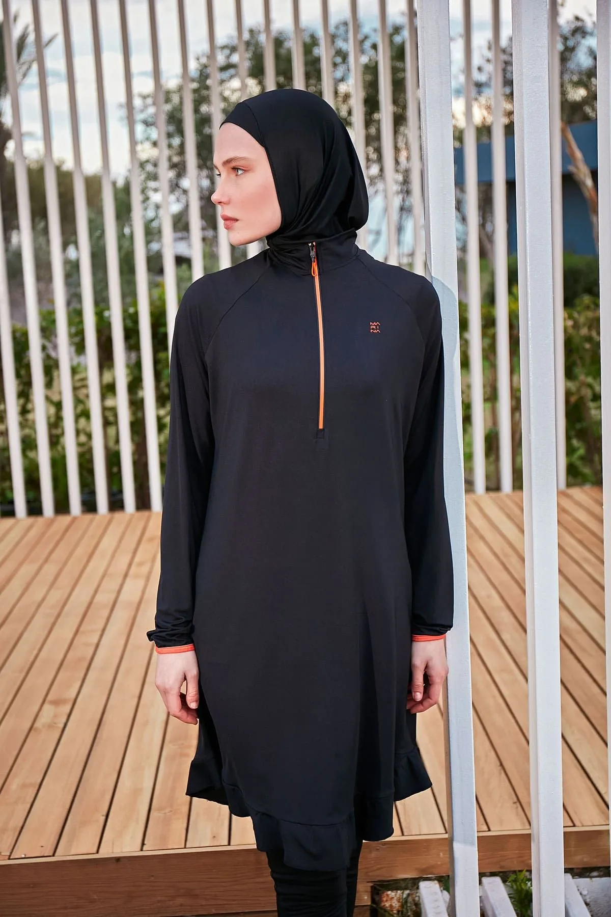 Lycra Black Burkini Modest Swimwear M2474