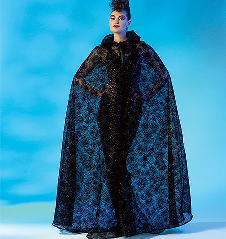 M4139 Misses'/Men's/Teen Boys' Lined & Unlined Cape Costumes (size: All Sizes In One Envelope)