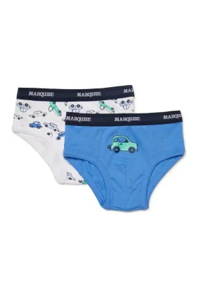 Marquise Boys Cars 2 Pack Underwear - Blue