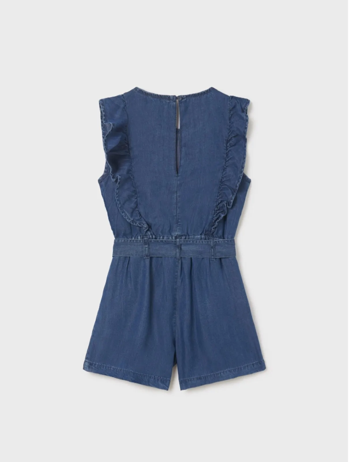 Mayoral Girls Ecofriends Ruffled Denim Romper