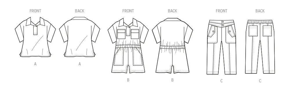 McCall's Pattern M8461 Toddlers' Top, Romper and Pants