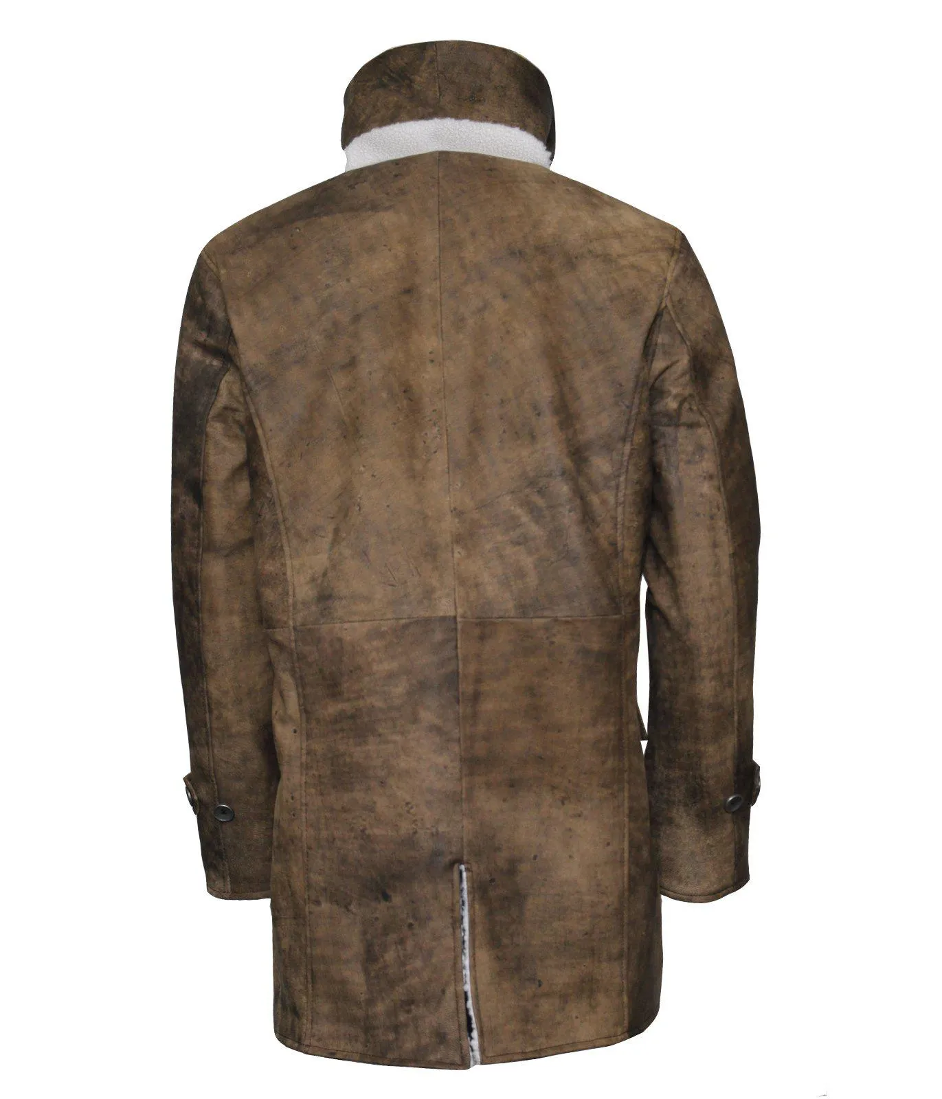 Men's Dark Knight Brown Bane Distressed Leather Coat