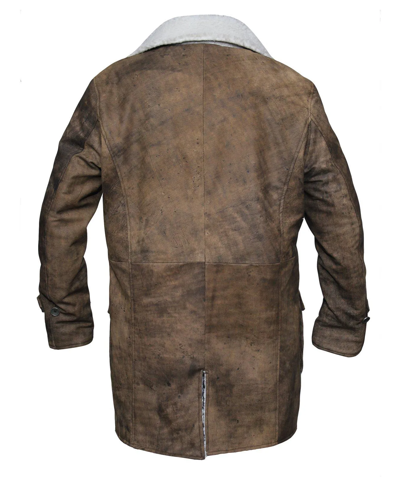 Men's Dark Knight Brown Bane Distressed Leather Coat