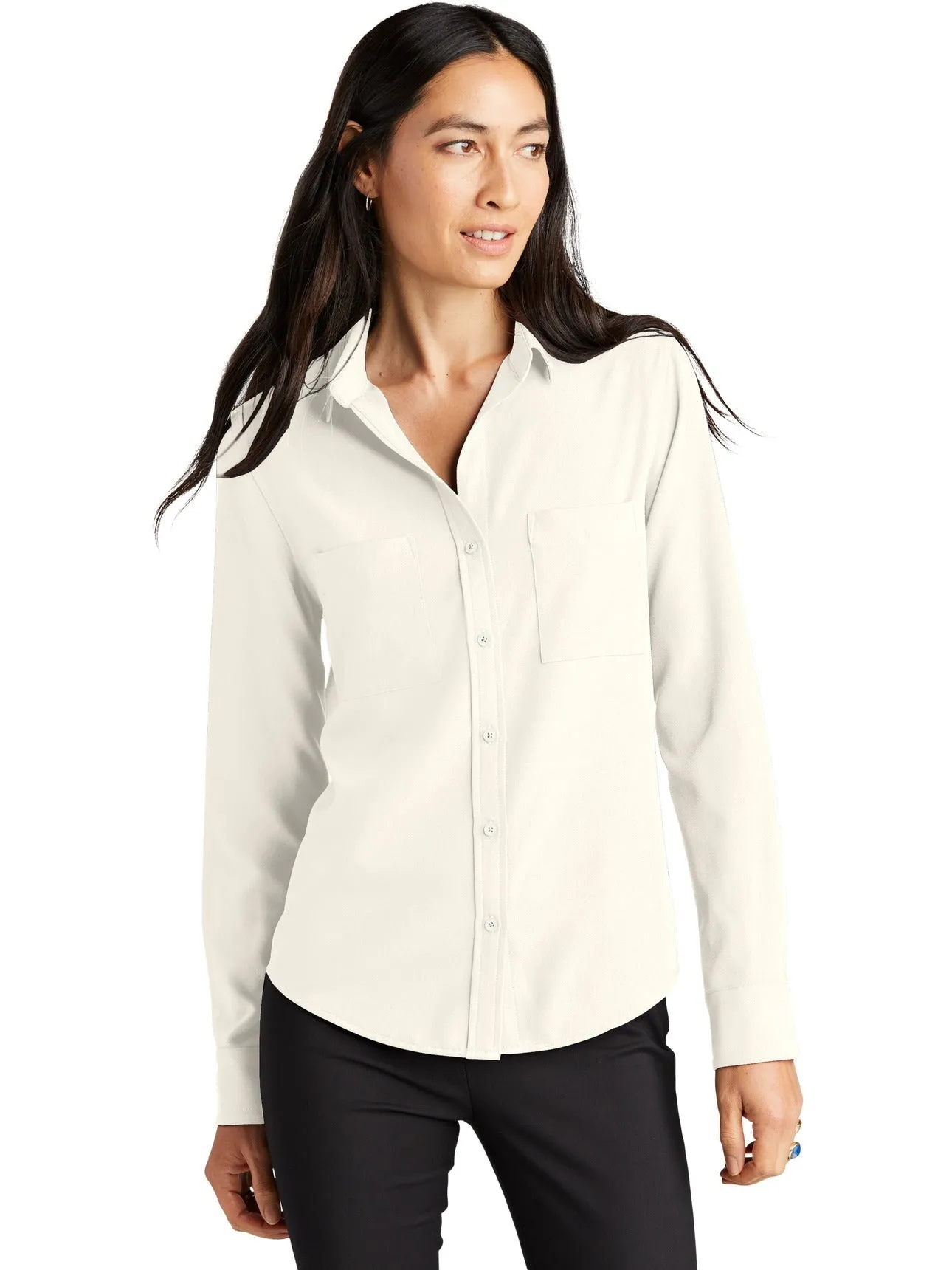 Mercer Mettle Ladies Stretch Crepe Long Sleeve Camp Blouse