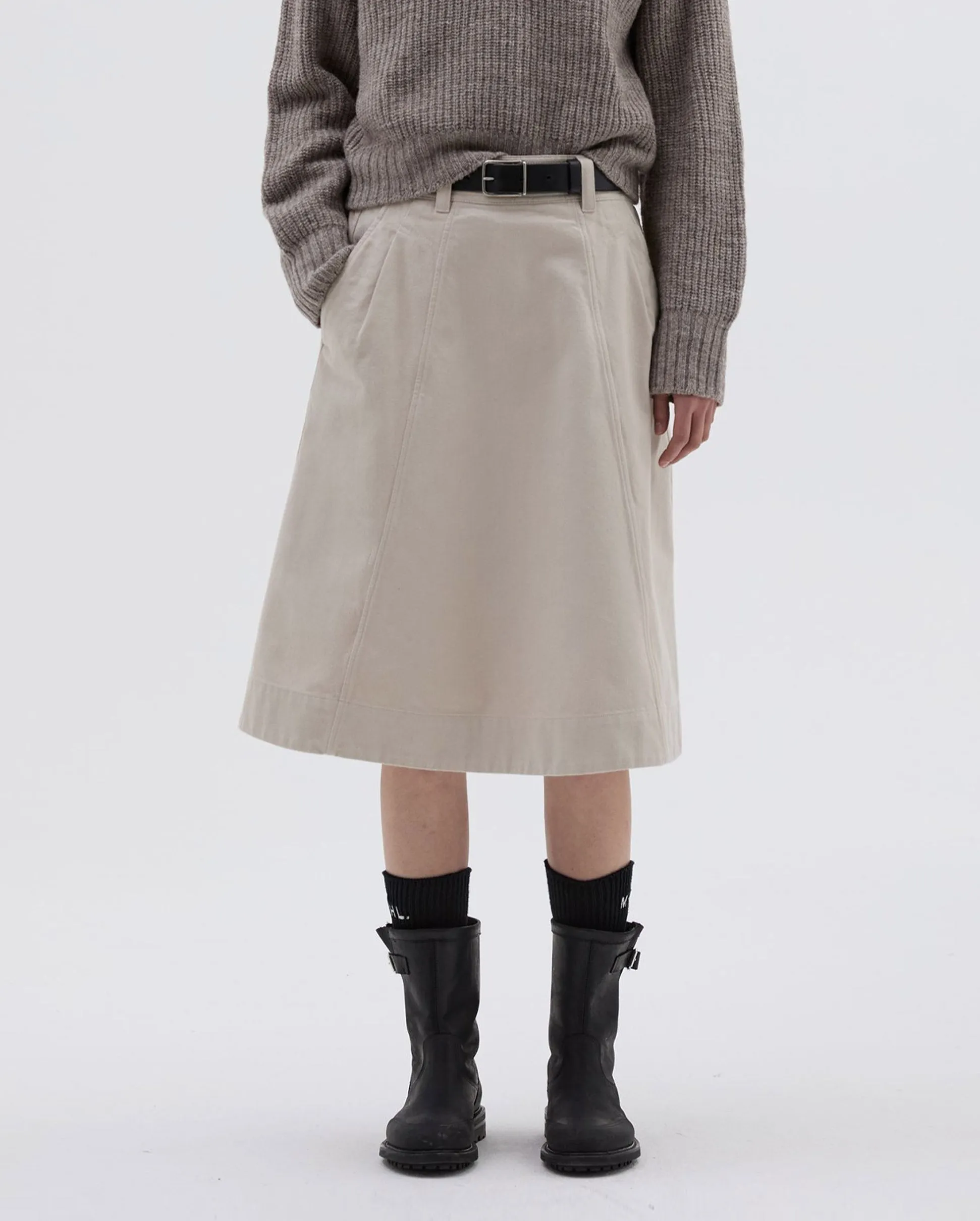 MHL PANELLED SCOUT SKIRT / PUTTY