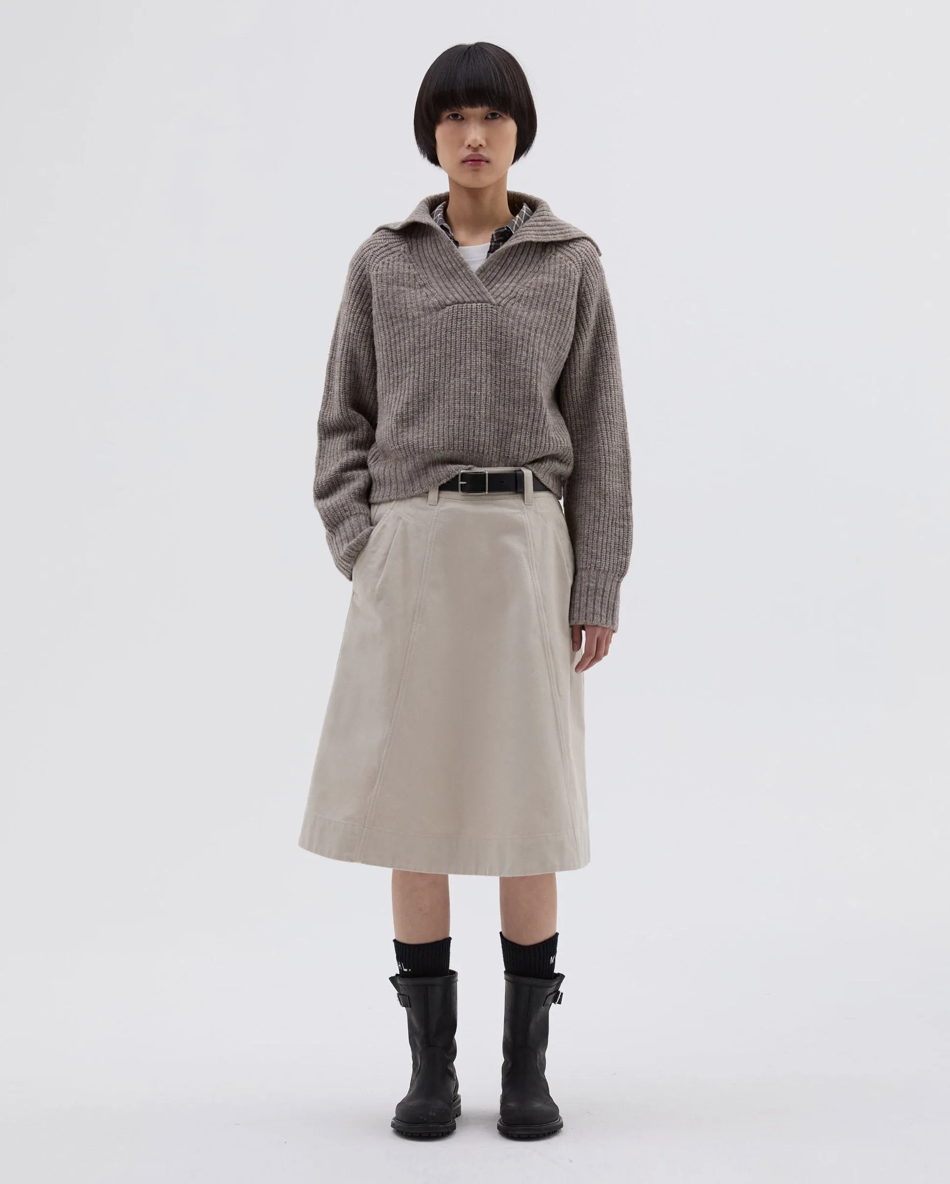 MHL PANELLED SCOUT SKIRT / PUTTY