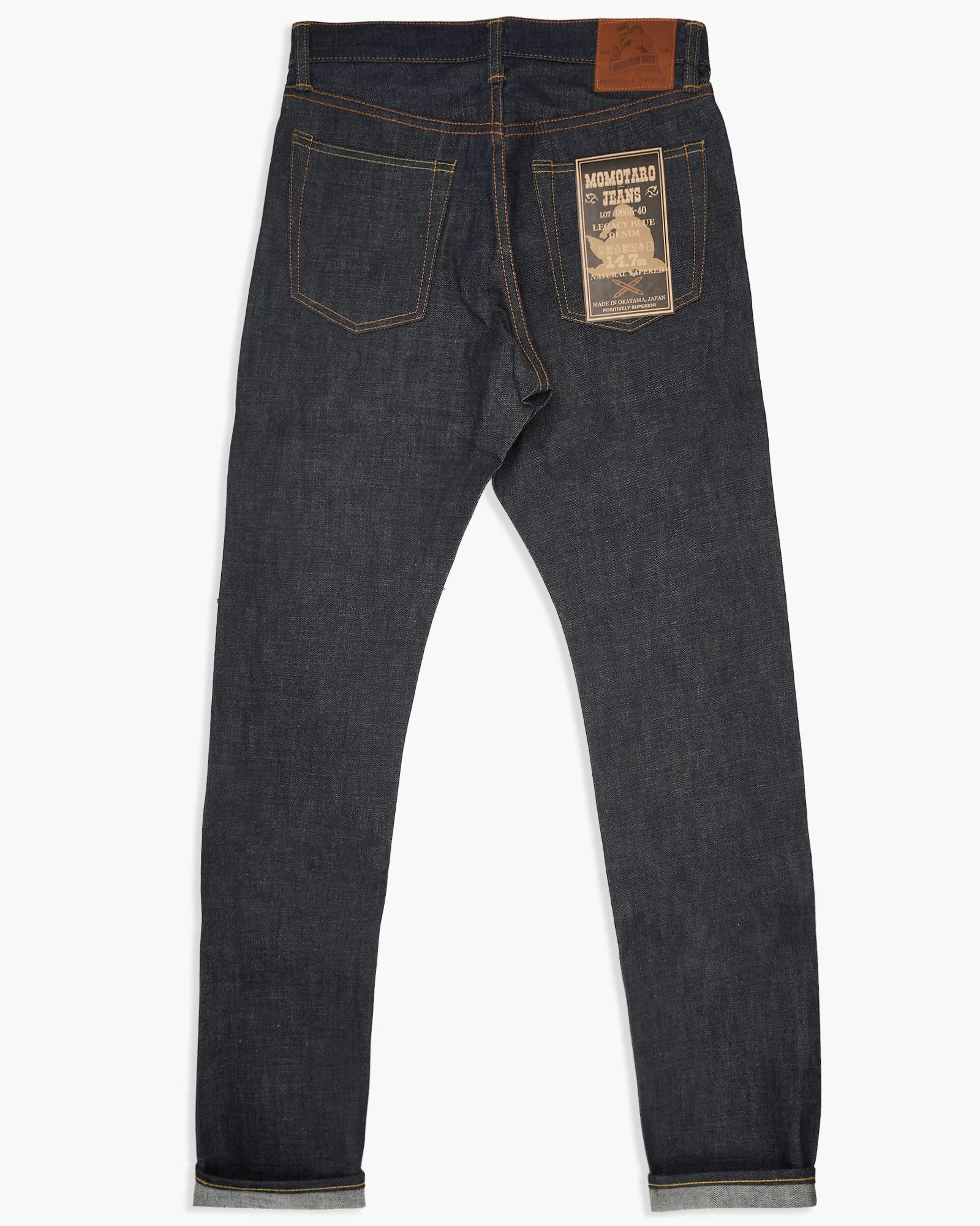 Momotaro 0605-40 Natural Tapered Mens Jeans - 14.7oz Zimbabwe Cotton Selvedge Legacy Blue Denim