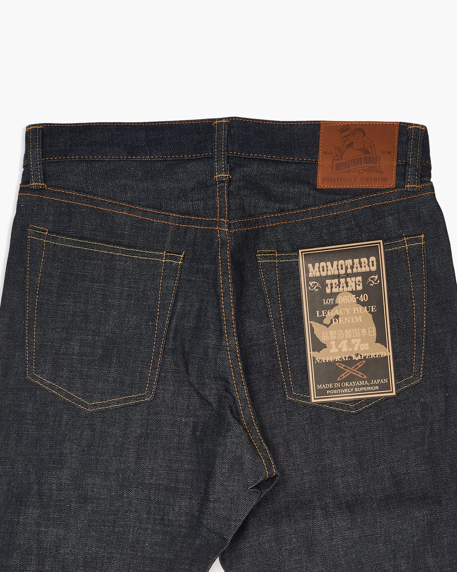 Momotaro 0605-40 Natural Tapered Mens Jeans - 14.7oz Zimbabwe Cotton Selvedge Legacy Blue Denim