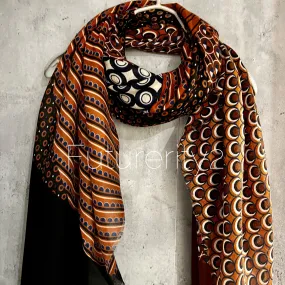 Multi Circle Brown Cotton Scarf/Spring Summer Autumn Scarf/Gifts For Mum/Gifts For Her/Birthday Christmas Gifts/Scarf Women/UK Seller