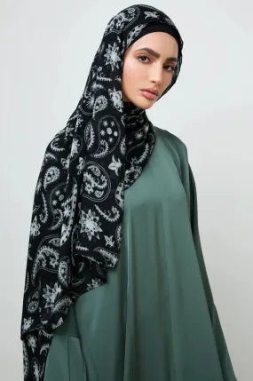 MY006 Midnight Paisley printed scarf hijab/tudung