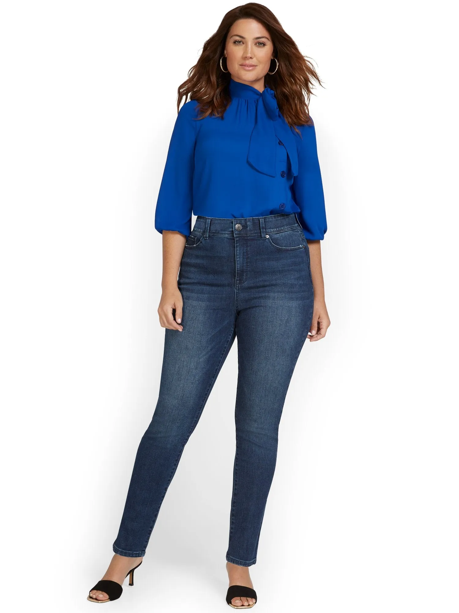 Mya Curvy Ultra High-Waisted Super-Skinny Boost Jeans - Hamilton Wash