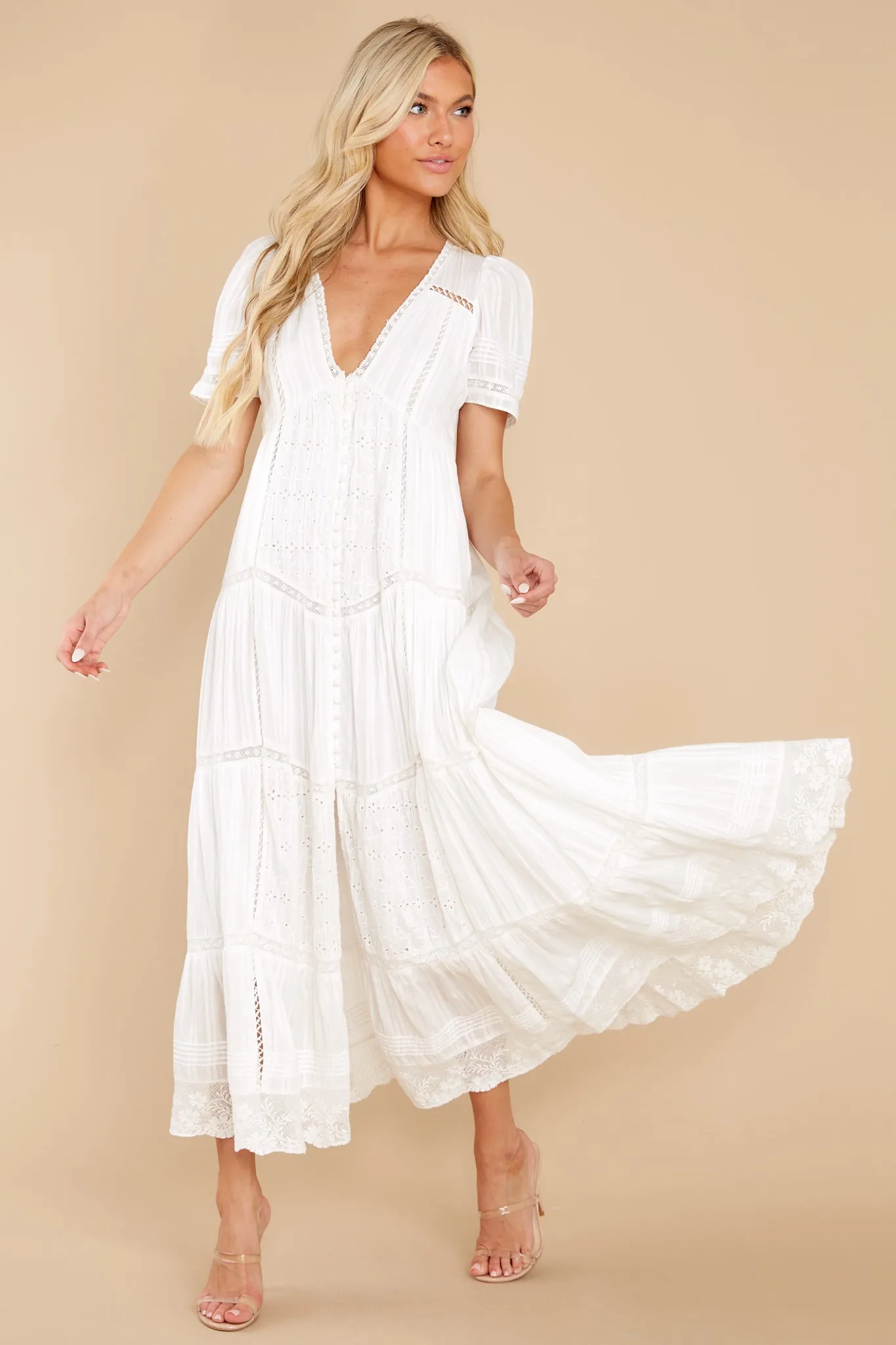 Nessie White Maxi Dress