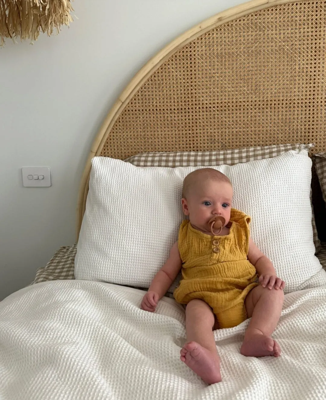 Organic Cotton Baby Romper - Mustard