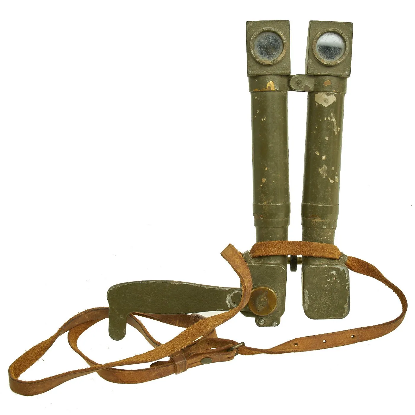 Original French WWI "Rabbit Ears" 8 X 24 Trench Periscope Binoculars by S.R.P.I. with Leather Neck Strap