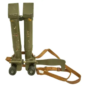 Original French WWI "Rabbit Ears" 8 X 24 Trench Periscope Binoculars by S.R.P.I. with Leather Neck Strap