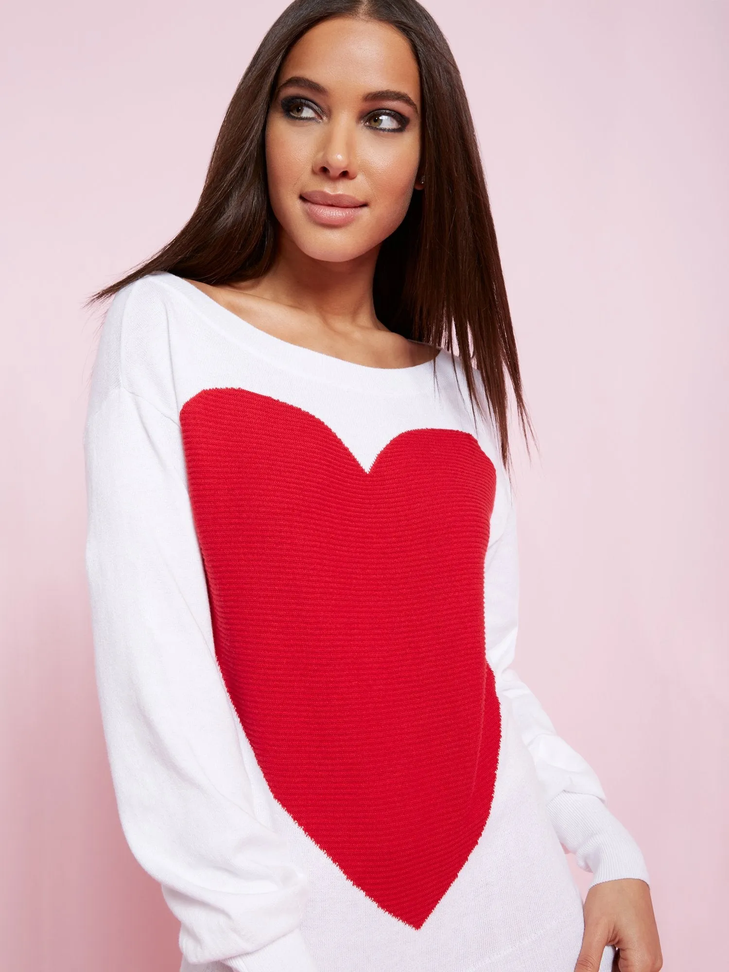 Oversized Heart Tunic Sweater