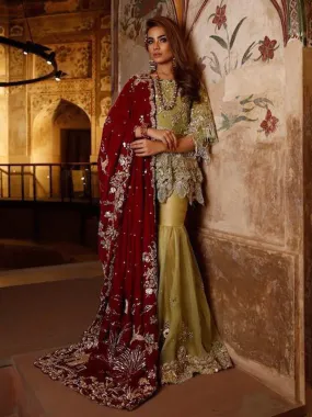 Pakistani Bridal Gharara Shirt for Wedding #C2064