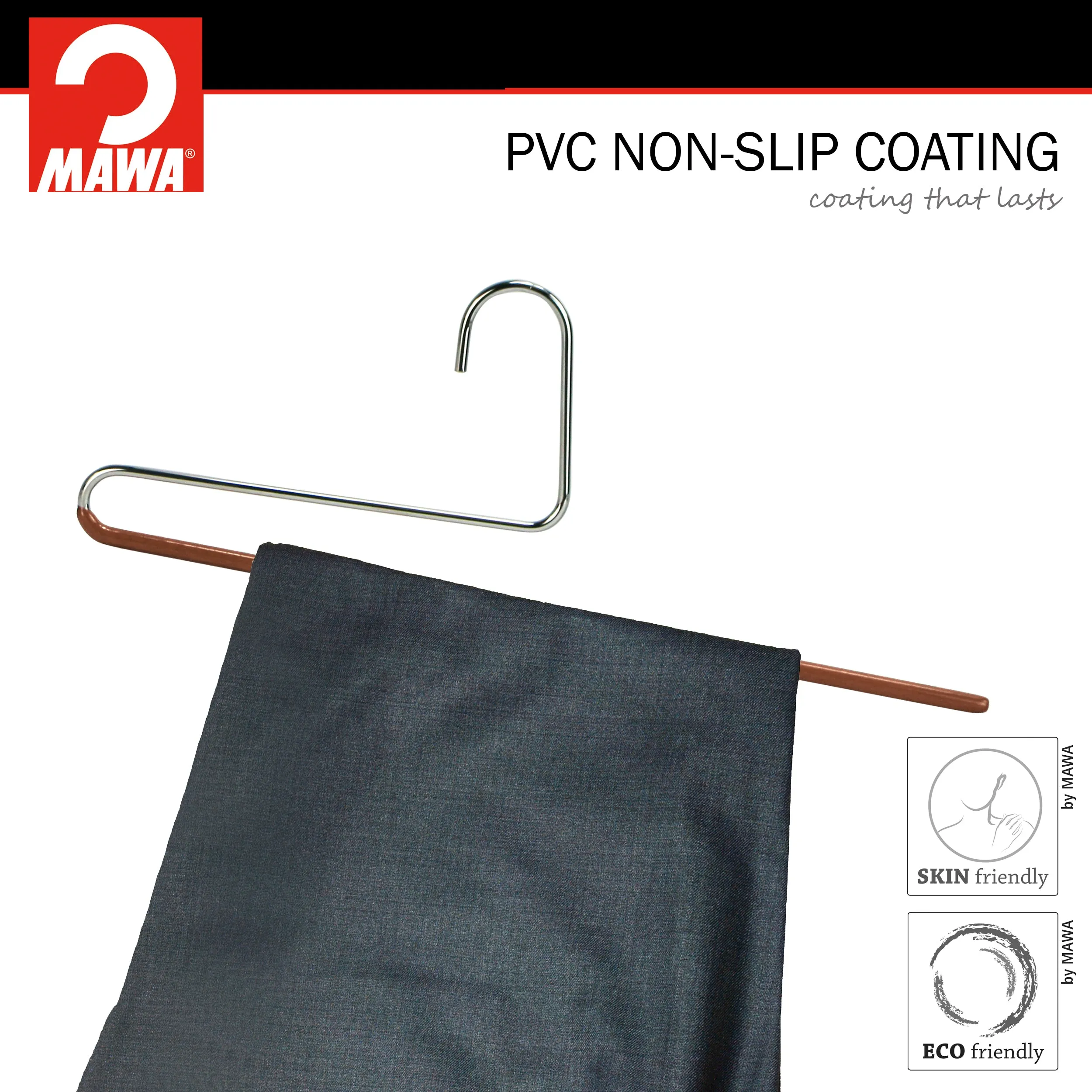 Pant Hanger with Grip Coating, Reverse Hook, KH-35U, Copper