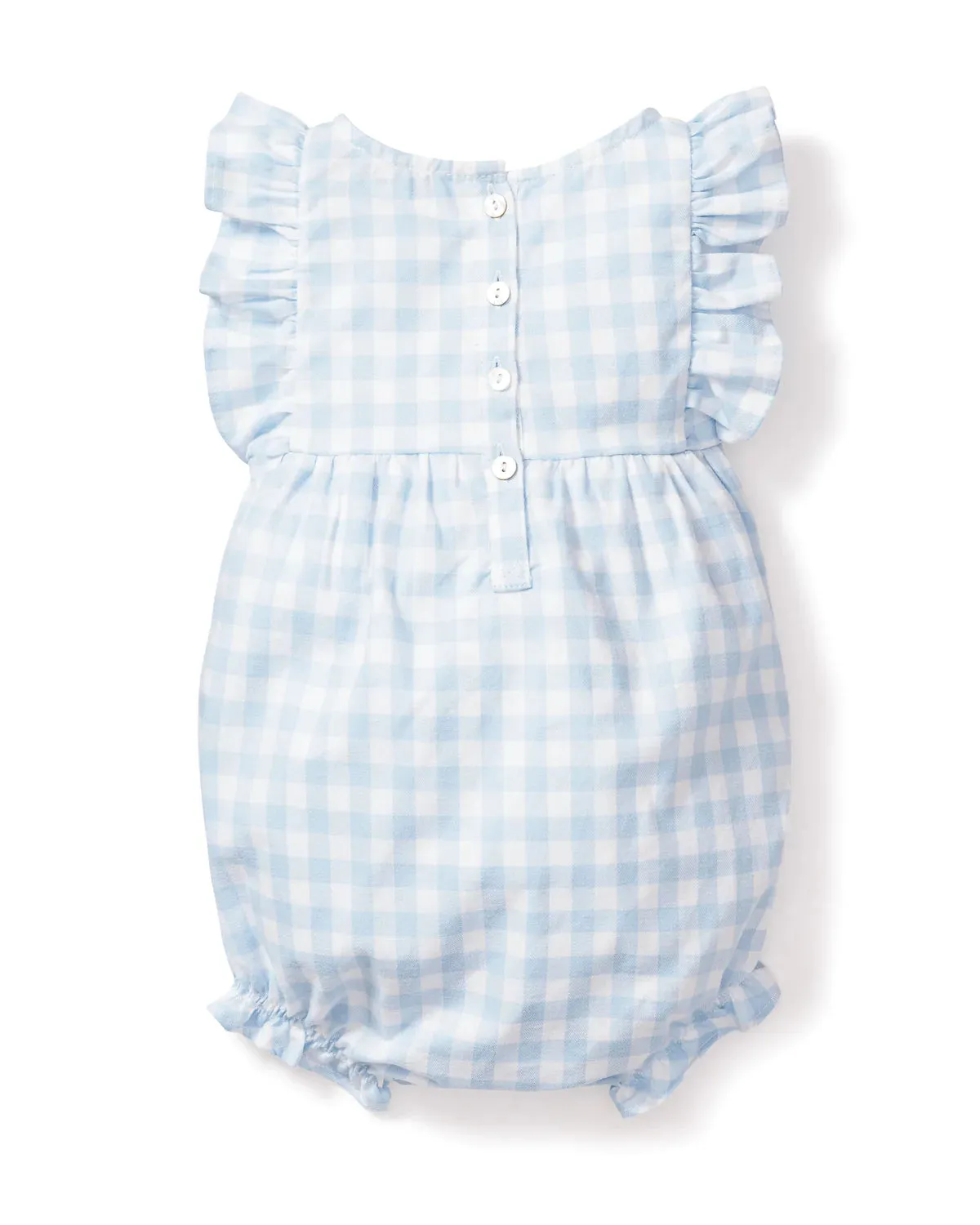 Petite Plume Light Blue Gingham Romper