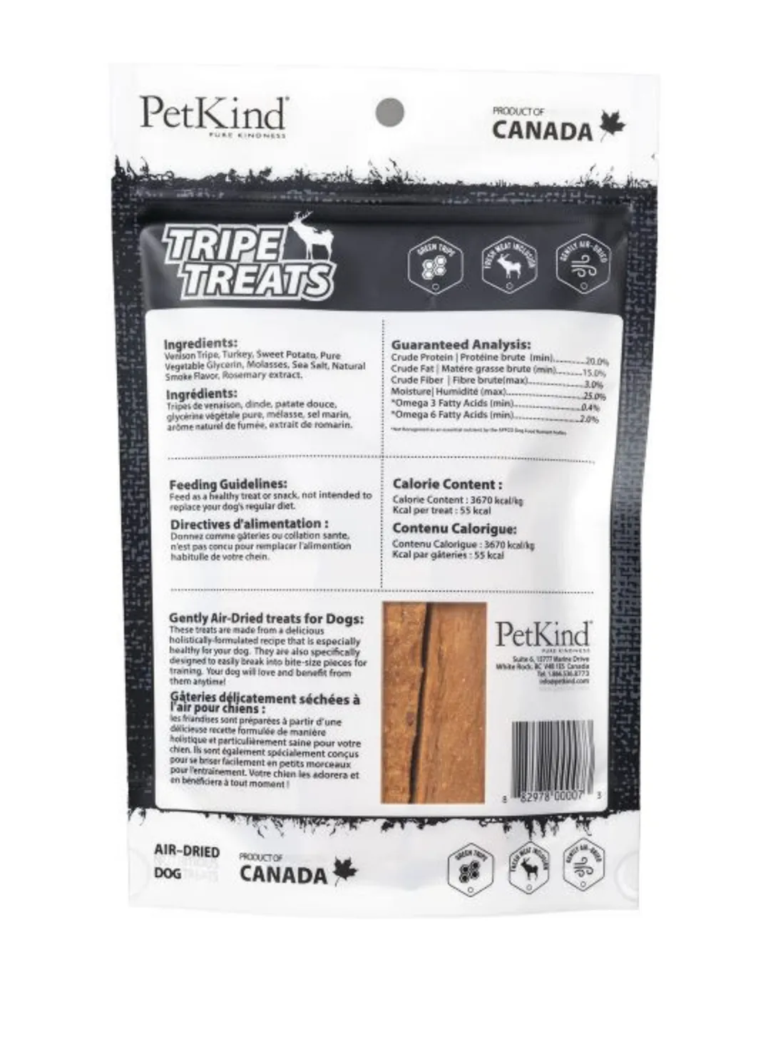 Petkind Venison Tripe and Turkey Treats 170g