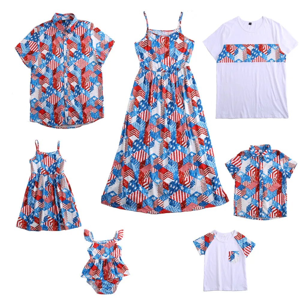 Plant Allover Printing Dresses and Tshirts Family Matching Sets