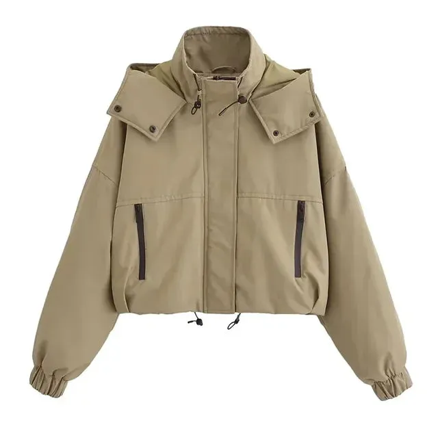 Pre Order: Hooded High Neck Trench Jacket