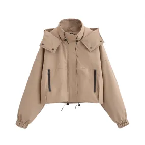 Pre Order: Hooded High Neck Trench Jacket