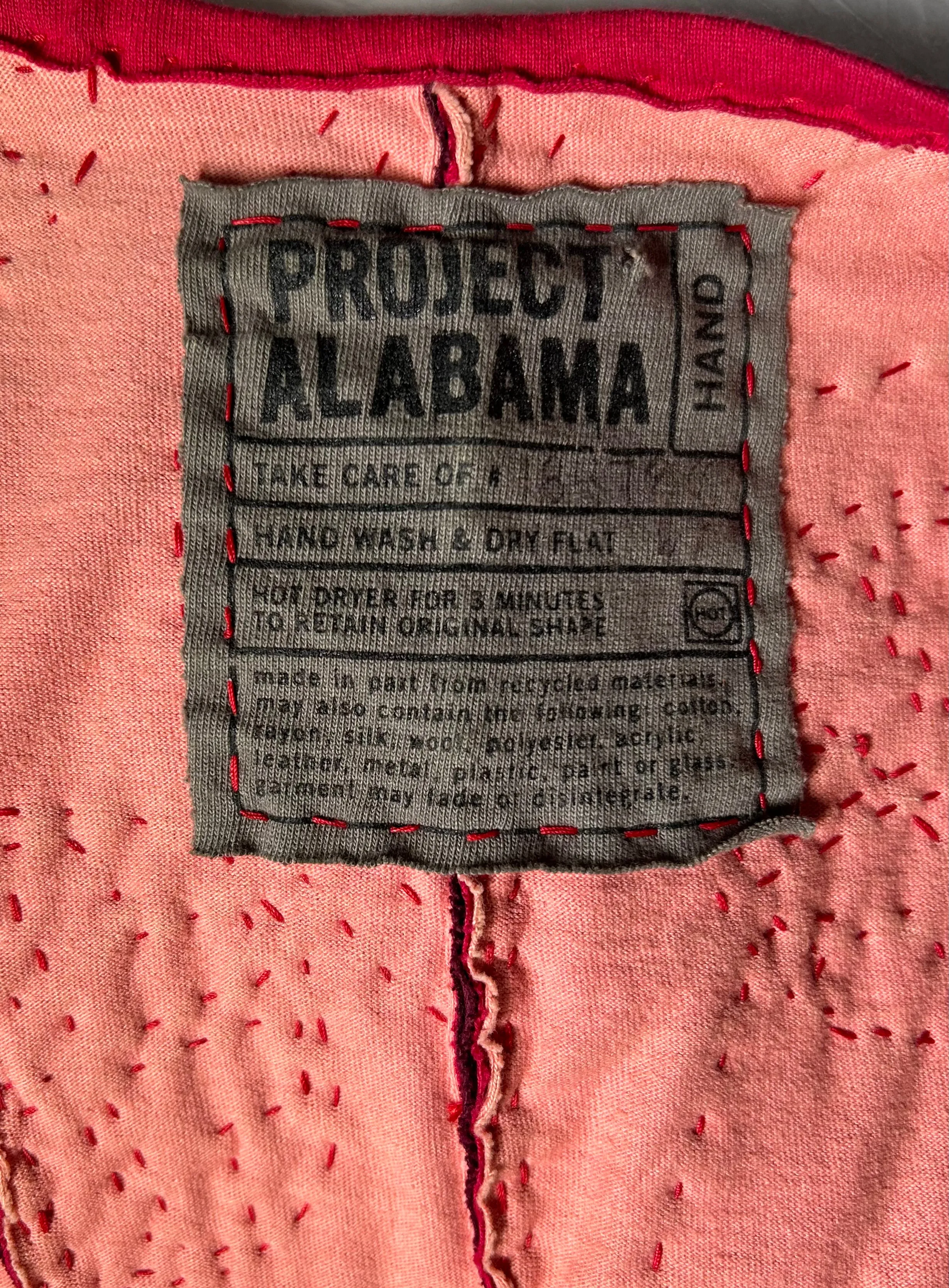 Project Alabama 2000s Magenta Hand Crafted Patchwork Geometric Design Wrap Dress