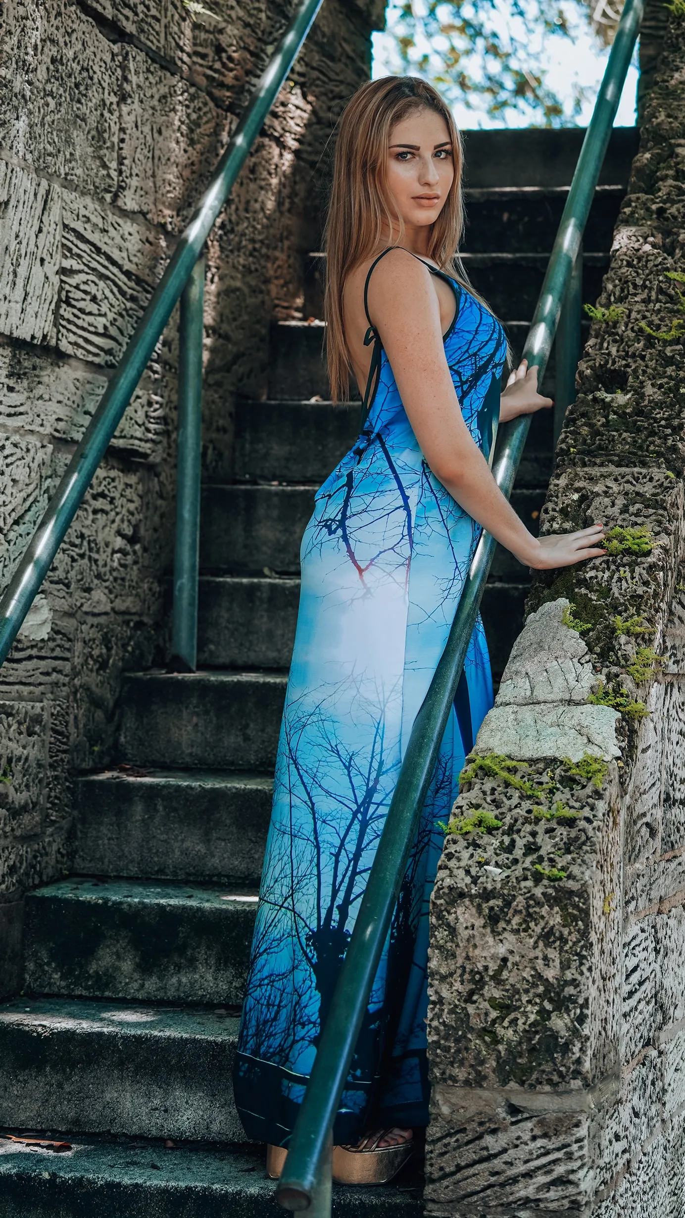 "Around the World" Misty Maxi Dress, Farol