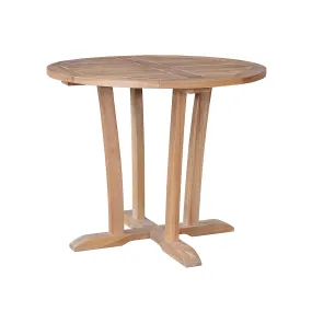 Raw Teak Descanso Round Bistro Table, 29 H x 35 W x 35 L, Arrives In 5 - 9 Working Days & Delivered Free.