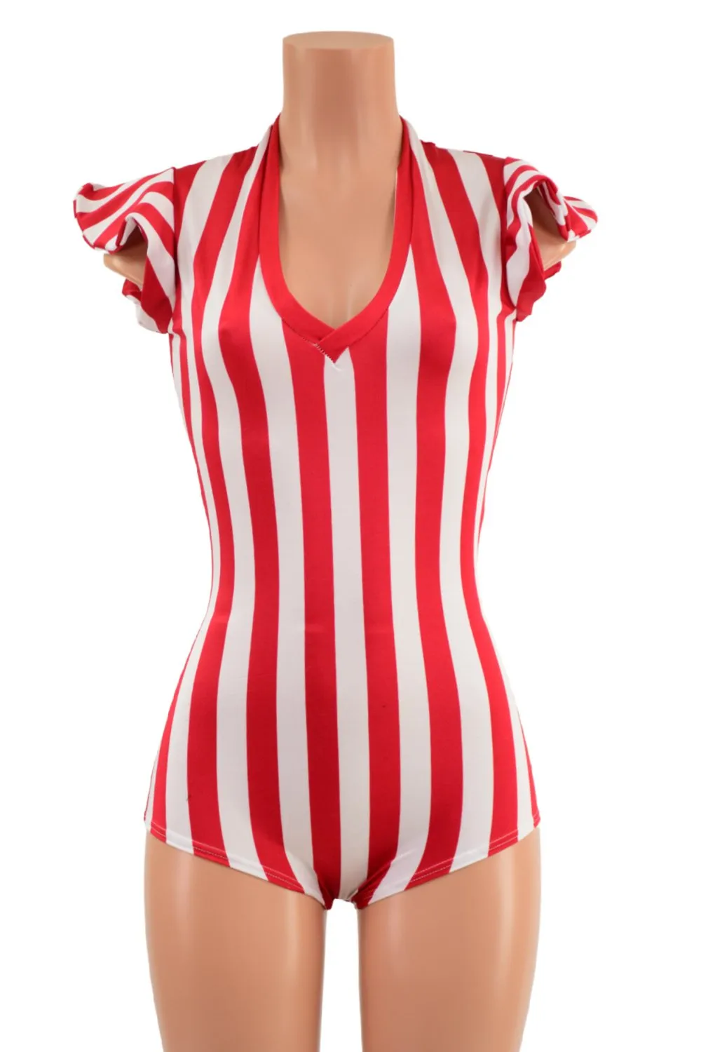 Red & White Stripe Romper