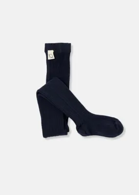 RIB KNIT TIGHTS - NAVY