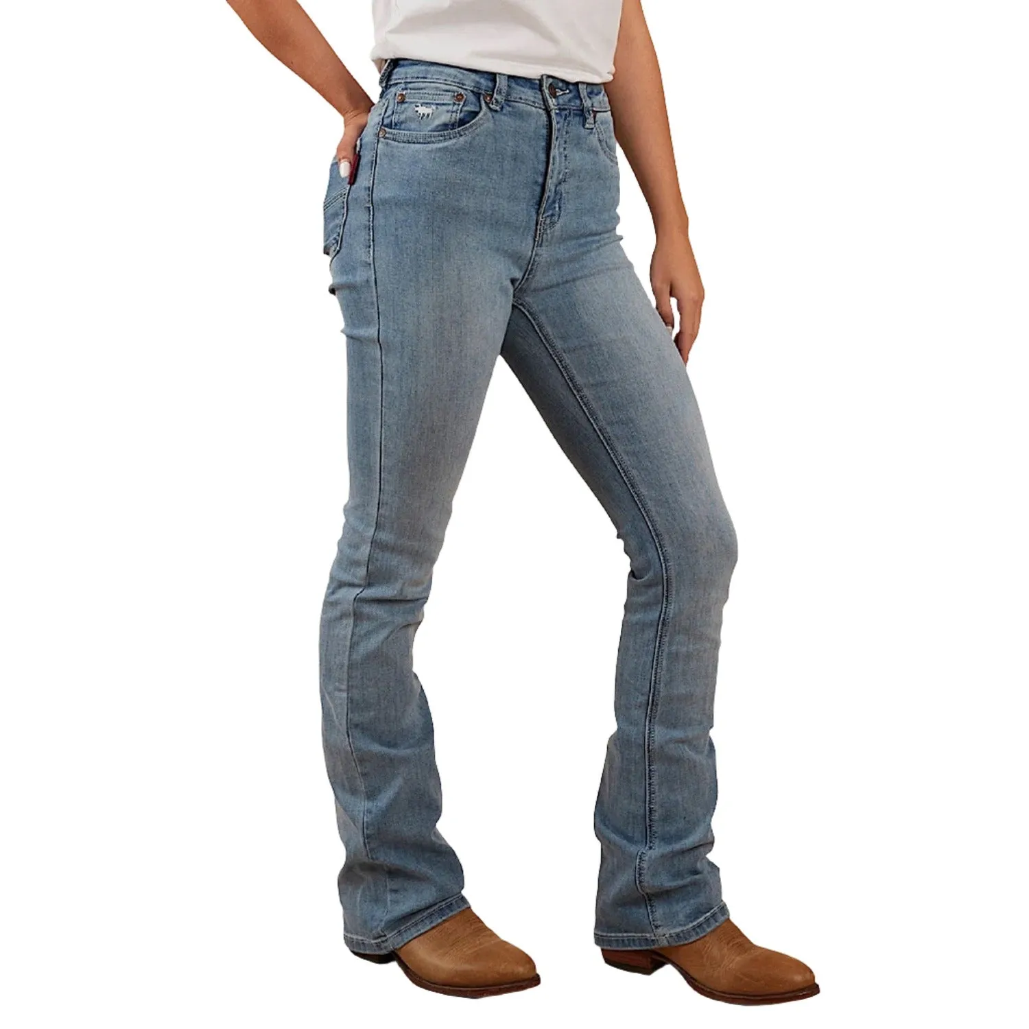 Ringers Western Women's Penny High Rise Bootleg Jean - Light Blue