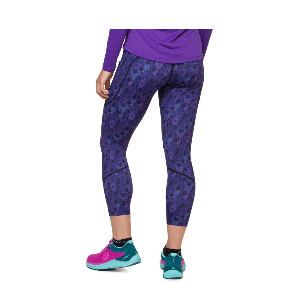 Ronhill Women's Tech Crop Tight in Purple Leopard AW24