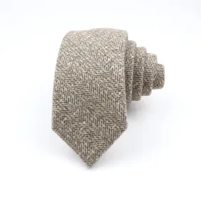 Salem Beige Woolen Houndsdooth Tie