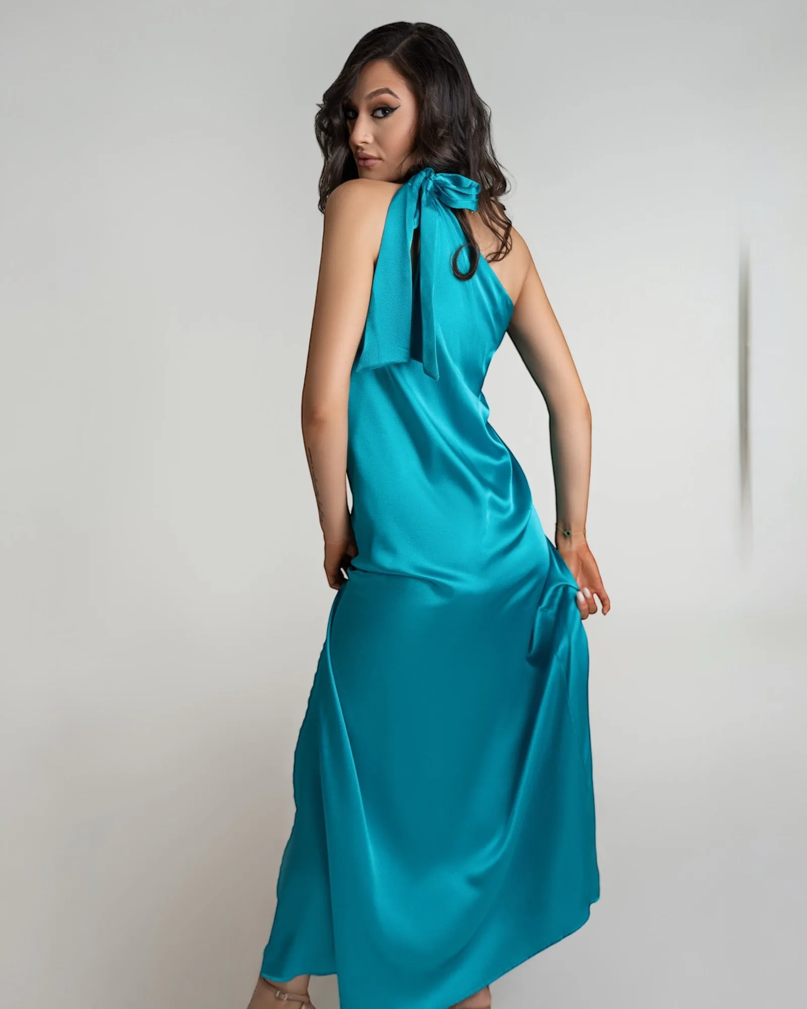 Santorini One Shoulder Tie Maxi