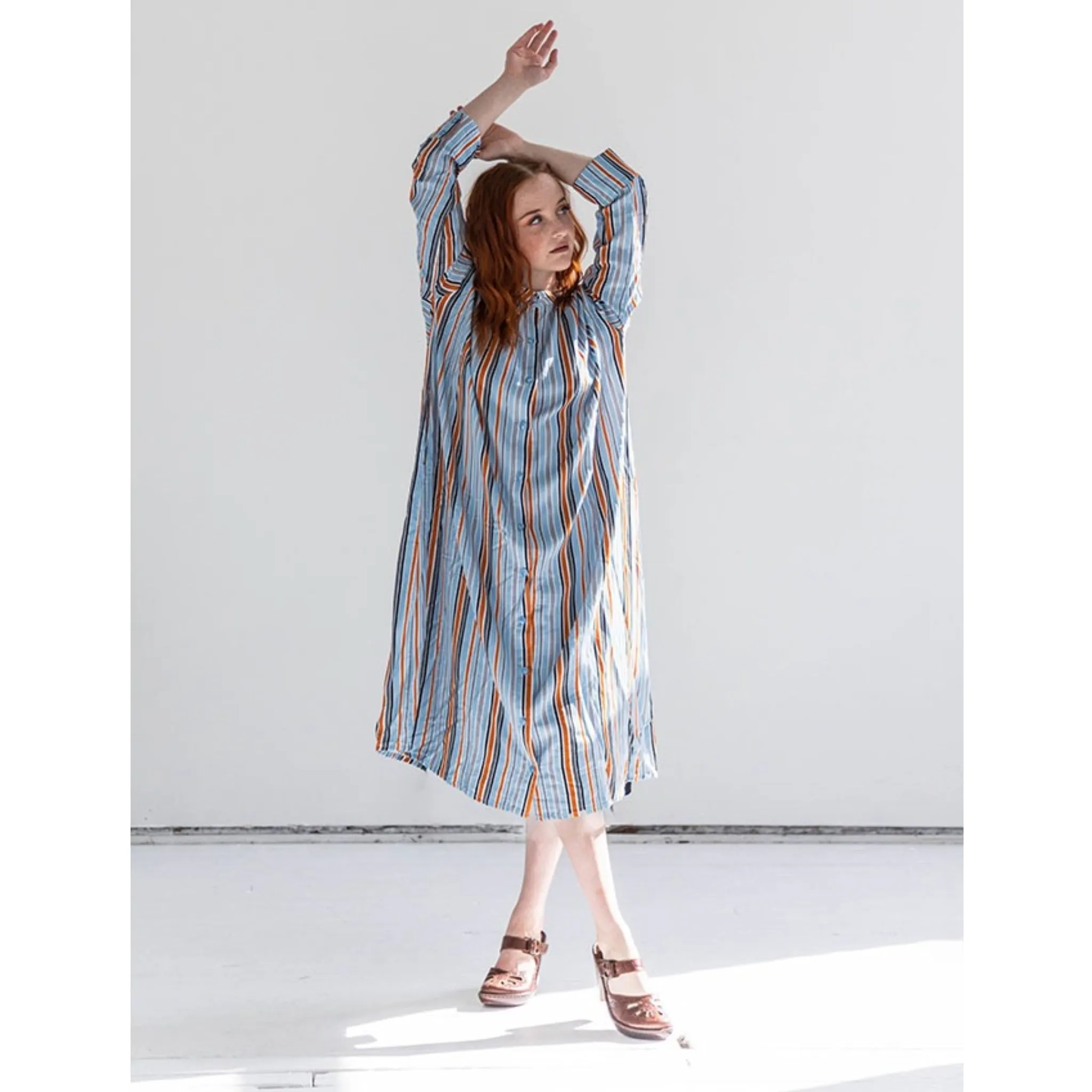 Saori Striped Shirt Dress by Mikah