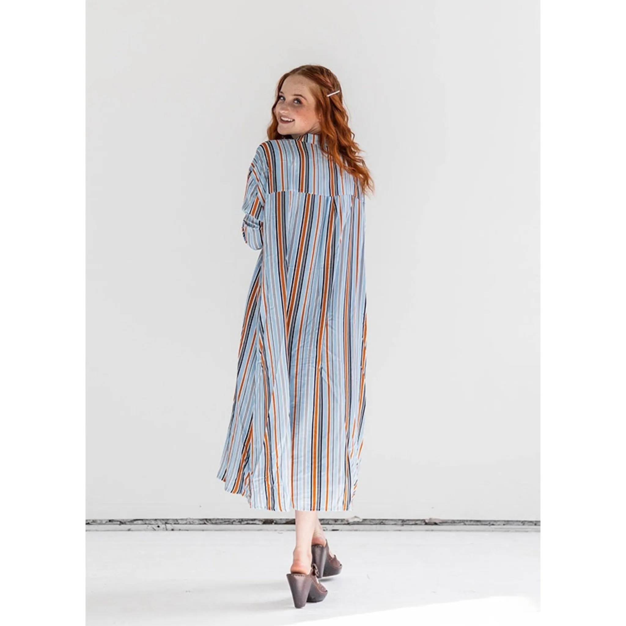 Saori Striped Shirt Dress by Mikah