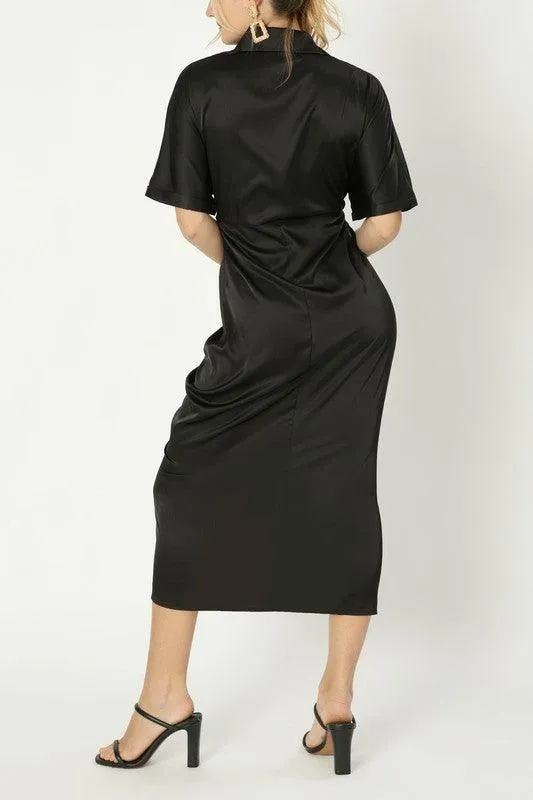 Satin Wrap Dress