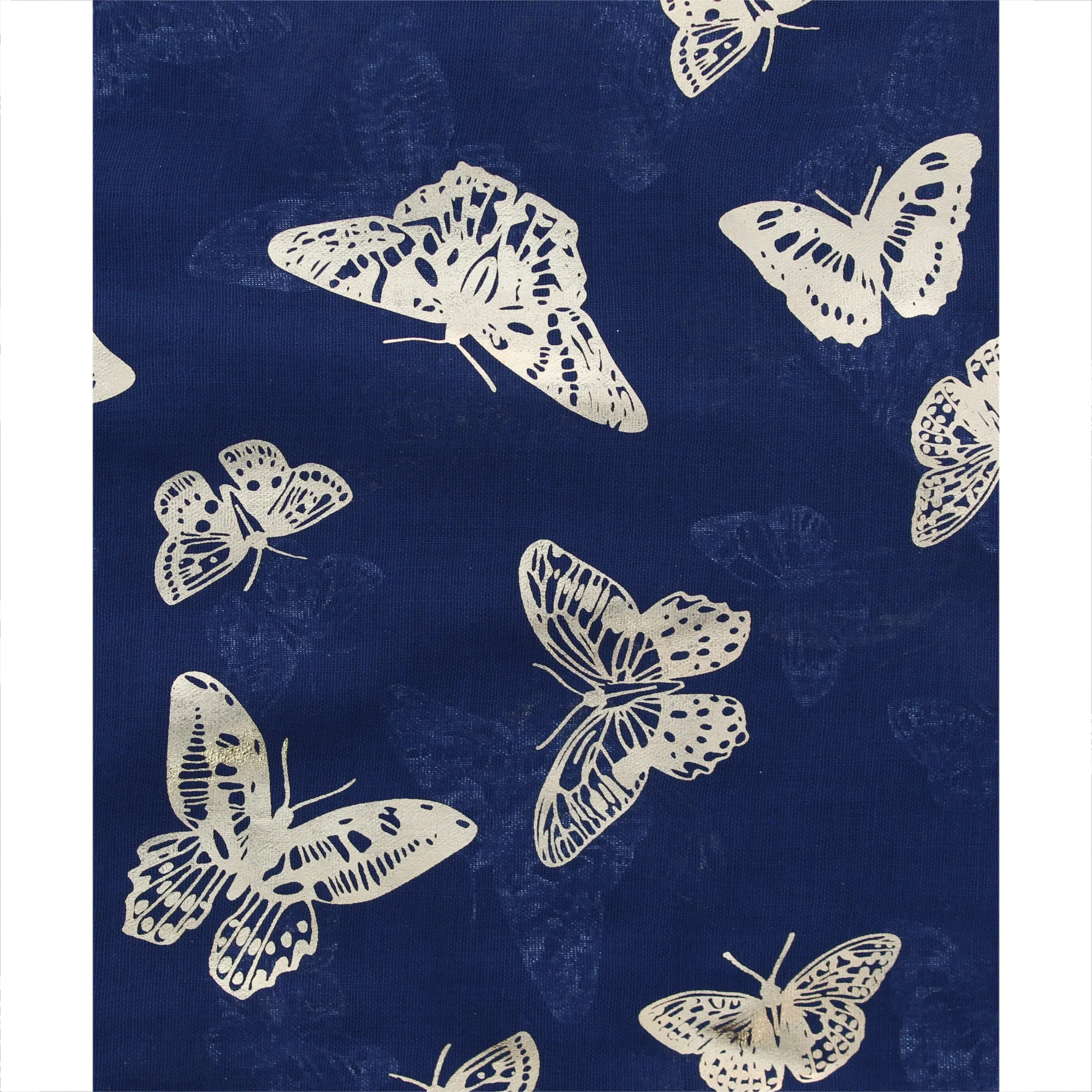 Scarf with Large Gold Foil Butterflies