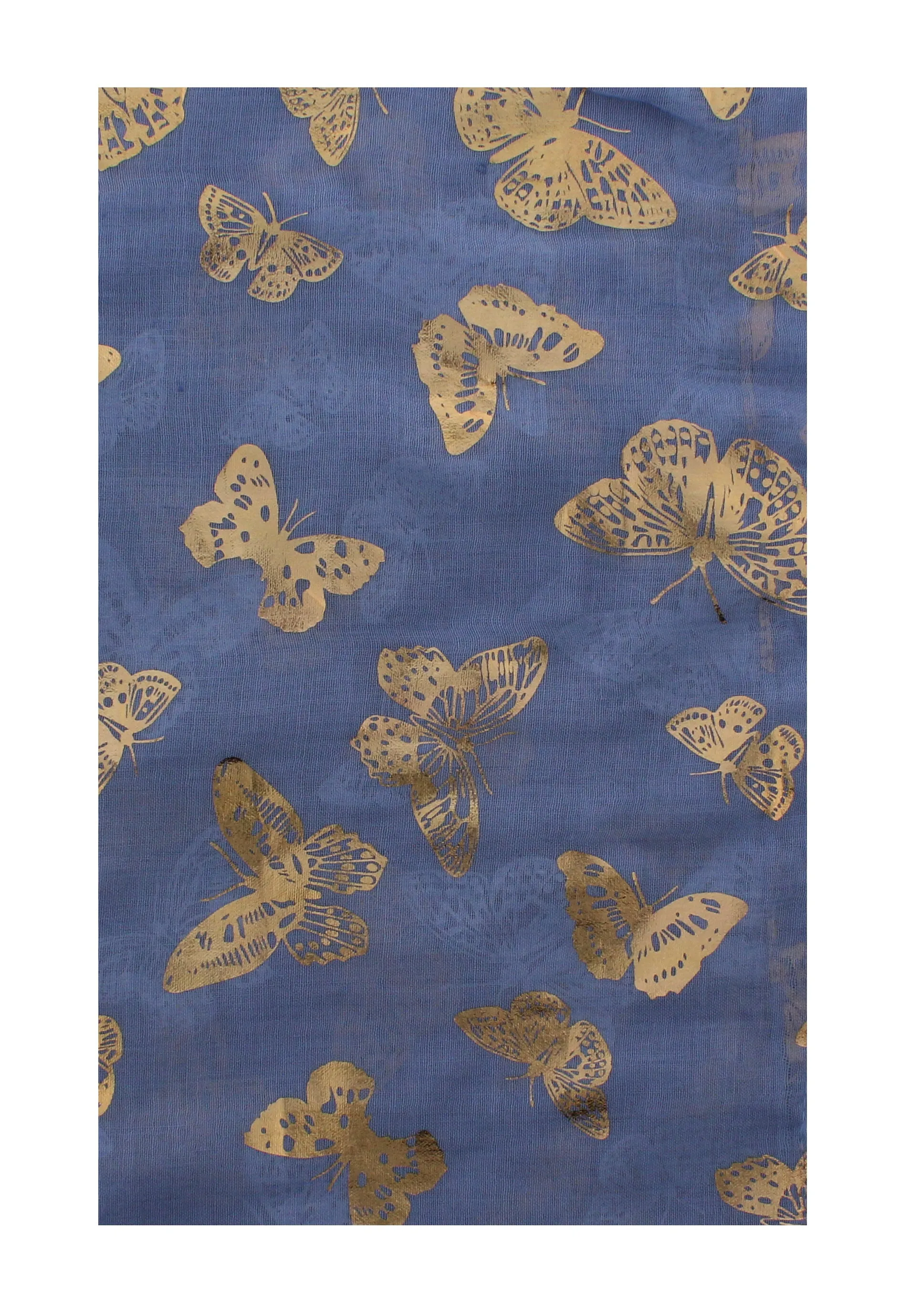 Scarf with Large Gold Foil Butterflies