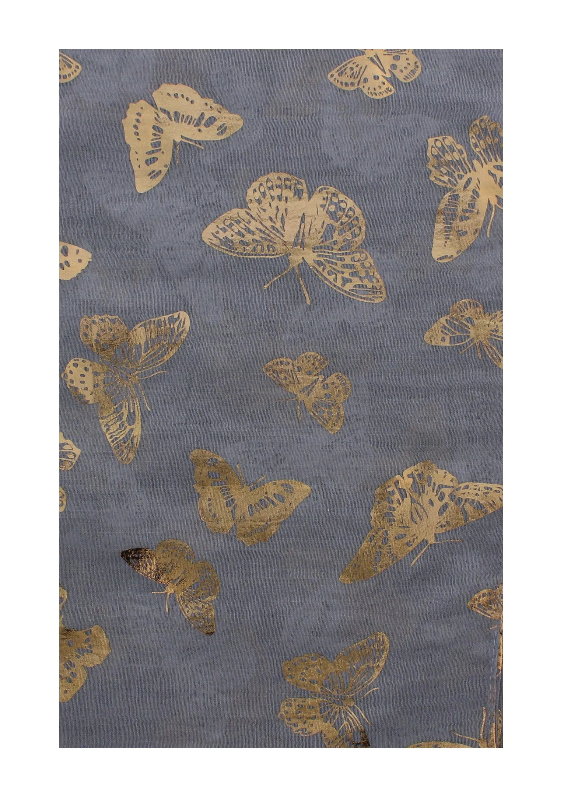 Scarf with Large Gold Foil Butterflies