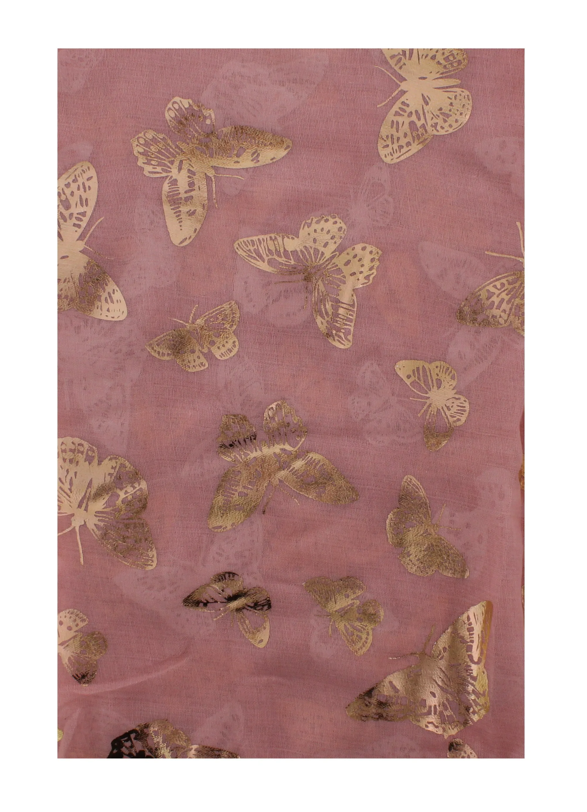 Scarf with Large Gold Foil Butterflies