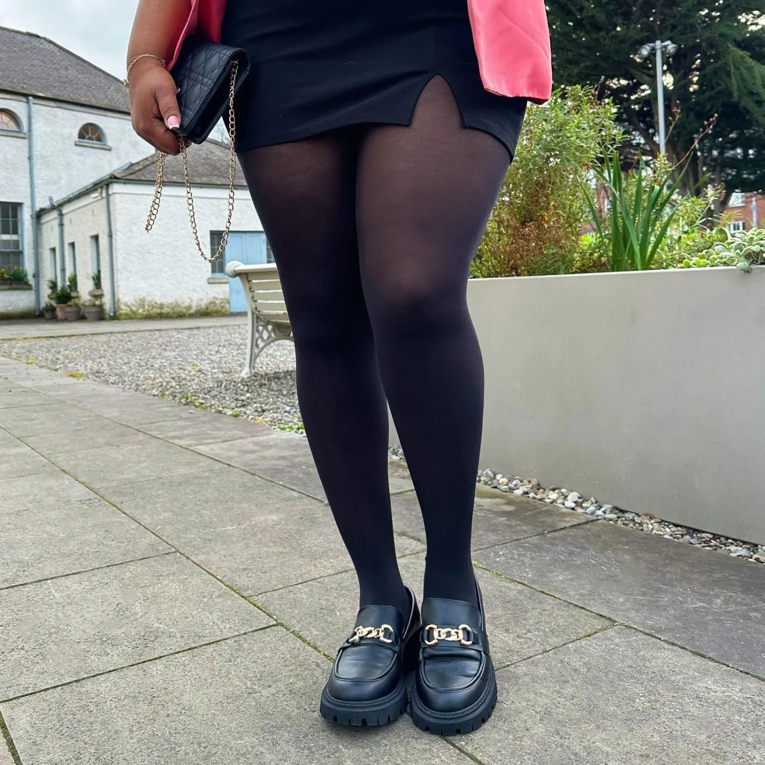 Semi-Opaque 50 Den Tights - Black