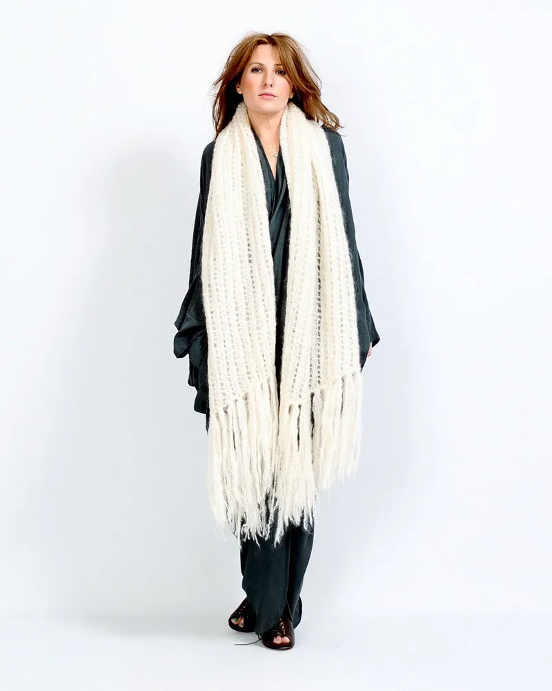 Shaggy Mohair Fringe Scarf