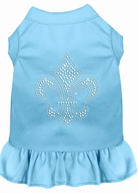 Silver Fleur De Lis Rhinestone Dress Baby Blue Sm (10)