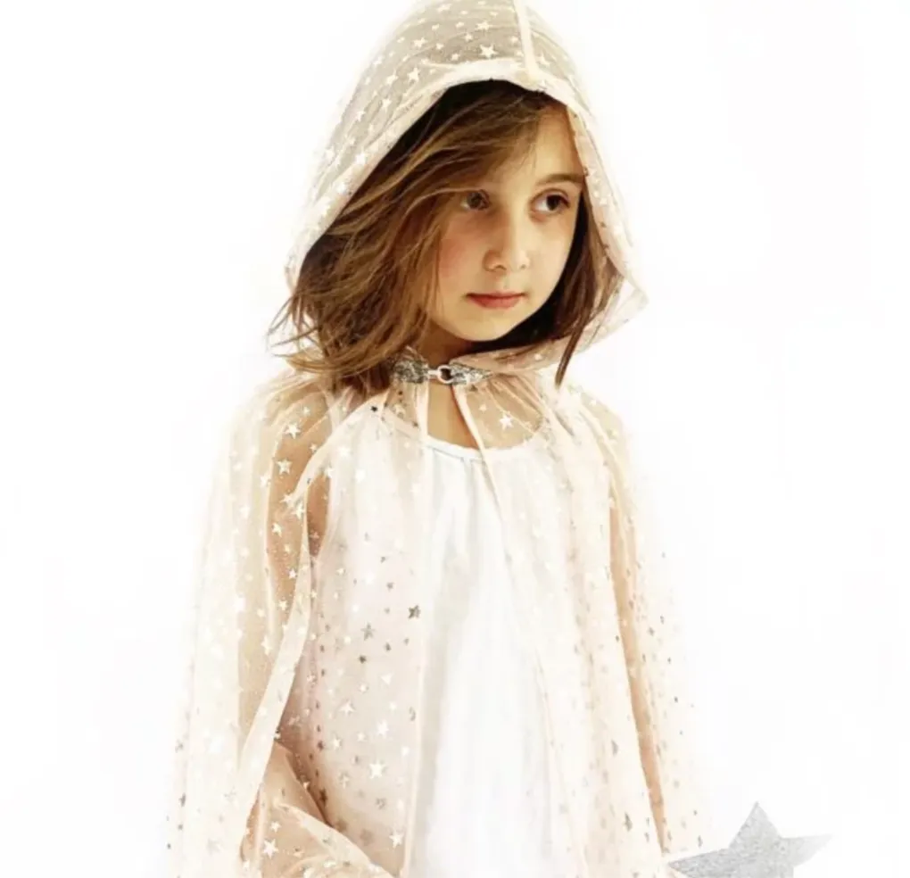 Silver Star Fairy Cape – Pink