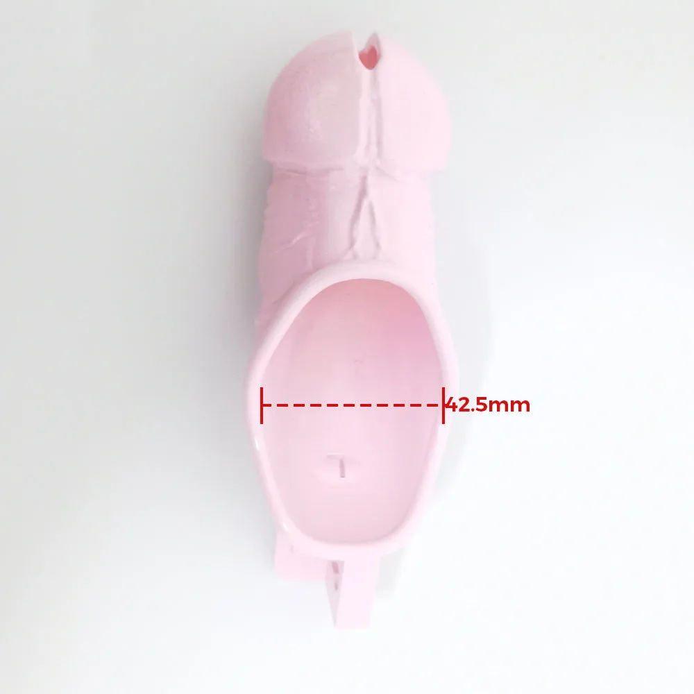 Simulation Penis Pink Lock Chastity Cage