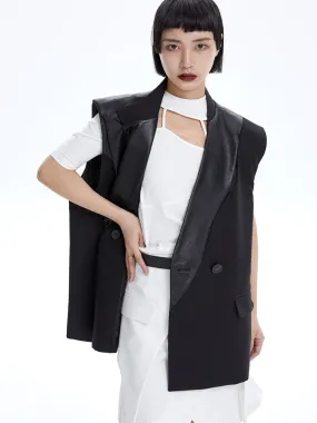 Sleeveless Leather Loose Jacket Vest