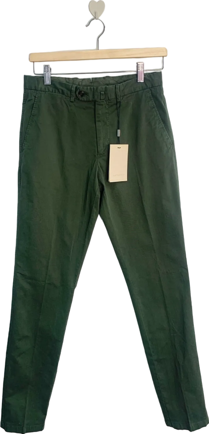 Suitsupply Green Porto Novo Slim Leg Straight Chinos Stretch Cotton EU 44 W28